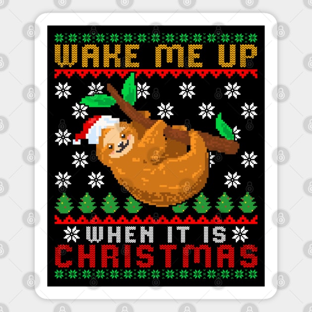 Sleepy Sloth Ugly Christmas Magnet by AngelFlame